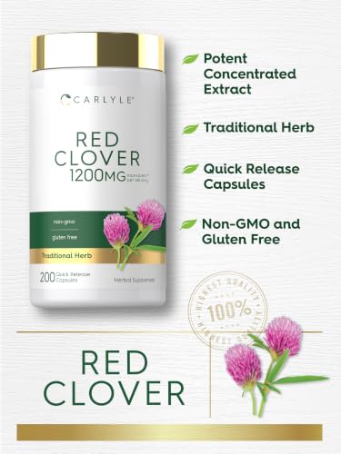 Carlyle Red Clover Capsules | 200 Count | Trifolium Pratense