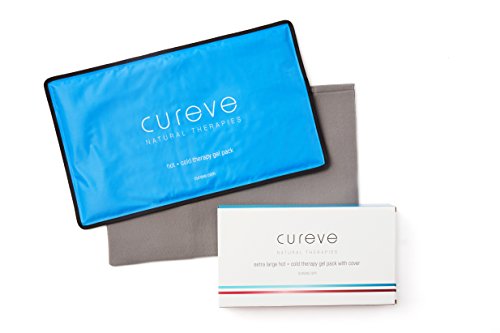 Extra Large Ice Pack for Injuries, Reusable Hot & Cold Therapy Gel Pack – Large Cold Pack for Back, Shoulder, Knee & Hip Pain by Cureve – Includes Soft Cover, 21" x 13"