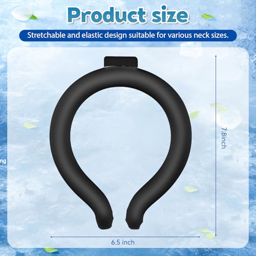 Neck Cooling Tube - Reusable Ice Neck Cooler, Wearable Cooling Neck Wrap for Personal Cooling Relief, PCM Cooling Device for Hot Flashes, Summer Heat, Outdoor Sports, Work & Travel (Black)