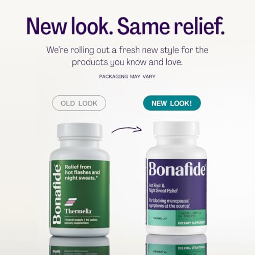 Bonafide Targeted Menopause Support for Hot Flash & Night Sweat Relief Thermella – Hormone-Free, Clinically Studied Formula with a Blend of Curcumin, Green Tea & Spirulina Extracts — 1-Month Supply