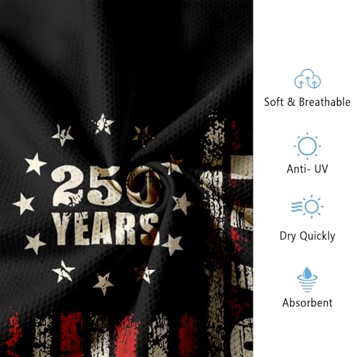 250th American Anniversary Cooling Towels for Sports with Storage Bag Heat Relief Easy Clean Cool Towel for Gym Outdoor Beach Microfiber Hot Weather Cooling Towels