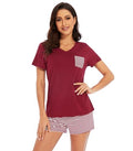 WiWi Womens Pajamas Set Bamboo Viscose Super Soft Short Sleeve Top Ruffle Shorts Sleepwear Cooling Pj Sets S-XXL