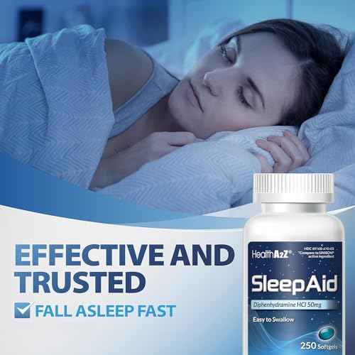 HealthA2Z® Uyku Yardımcısı, Difenhidramin HCl 50 mg Yumuşak Kapsül, 250 Adet