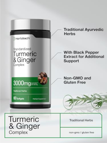 Horbäach Turmeric and Ginger Supplement | 60 Softgel Capsules