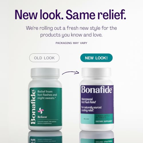 Bonafide Naturally Sourced Cooling Relief for Hot Flashes & Night Sweats Relizen – Hormone-Free, Clinically Studied Formula with a Proprietary Blend of Four Swedish Botanicals — 1-Month Supply