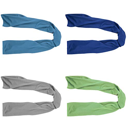 Cooling Towels 4 Pack, 40x12 Inch Cooling Towel for Neck & Face, Sports | Cooling Neck Towel: Ideal for hiking, gardening, road trips, sports events, dog walks and hot weather activities.