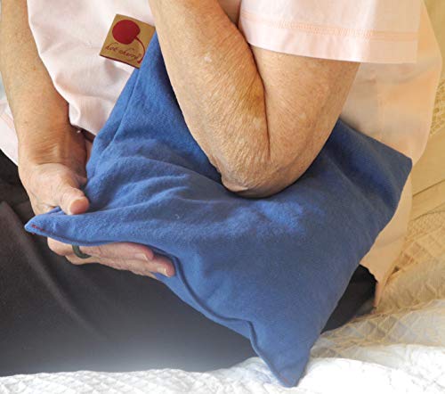 Cherry Ice Hot/Cold Therapy Square Pillow Blue Denim in Freezer Bag | First Aid, Joint Relief, Hot Flashes, Reduces Inflammation/Body Temp, Freezable-Microwavable-Washable FSA/FHA