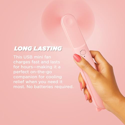 Hot Flash Relief Fan for Women – Portable Stylish Mini Fan for Menopause, Perimenopause, Night Sweats – USB Rechargeable, Quiet, Portable Cooling Device for Purse, Travel, Summer, Gifts, Festivals