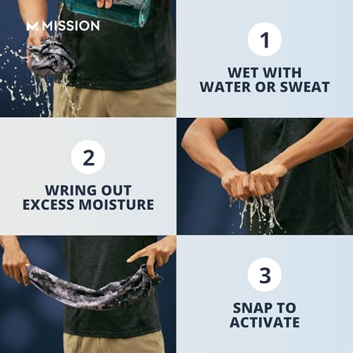 MISSION Max Plus Cooling Towel- Soft, Durable Microfiber - Cools Up to 3 Hours - UPF 50 Sun Protection - Machine Washable