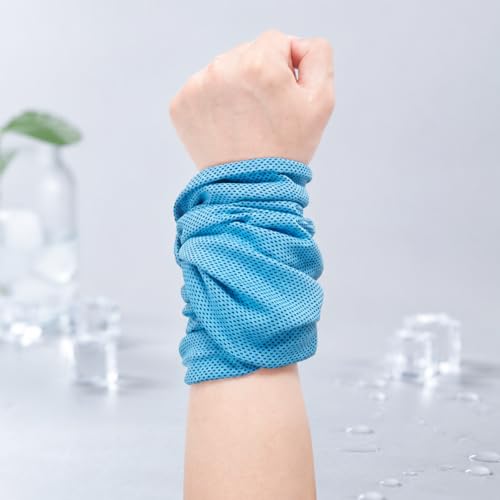 Cupro Cooling Wristband, Wrist for Hot Flashes & Menopause, Ice Wristband for Athletes, 20x30cm Blue