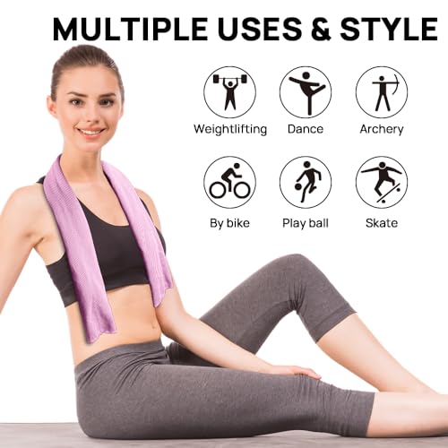 JBM Cooling Towel (40"x12") with Carabiner Clip | Quick dry ice towel for neck and face, breathable soft microfiber towel for sports, camping, beach and outdoor activities