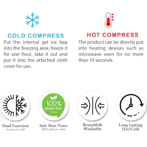 Ice Pack – Reusable Hot & Cold Compress for Pain Relief. | 3 pack blue, flexible design with soft covers, for knee, foot, ankle, neck, sports swelling & injuries