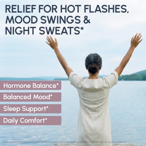 RYOS Menopause Supplement for Women – Perimenopause & Hormone Balance, Hot Flash, Night Sweat & Mood Support – Black Cohosh, DIM, Maca, Ashwagandha + Probiotics BACKtoHER, 60 Vegan Capsules
