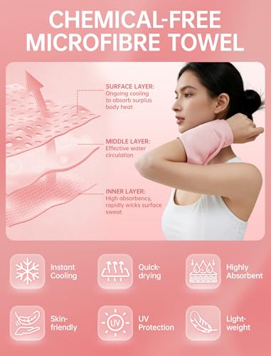4 Packs Cooling Towels: Instant Cool Towel for Neck and Face Hot Weather UPF50 Quick Dry Microfiber Sweat Towels for Gym Workout Sports (40"x12")
