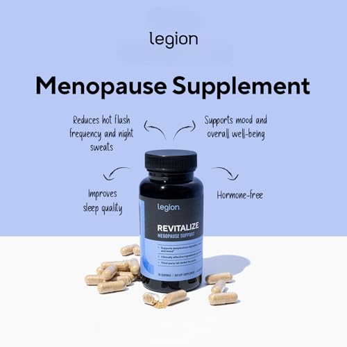 LEGION Revitalize Menopoz Destek Takviyesi - Kadınlar İçin Bitkisel Özler İçeren Hormonsuz Formül - EstroG-100, Soya İzoflavonları ve Kara Yılan Otu - 30 Porsiyon
