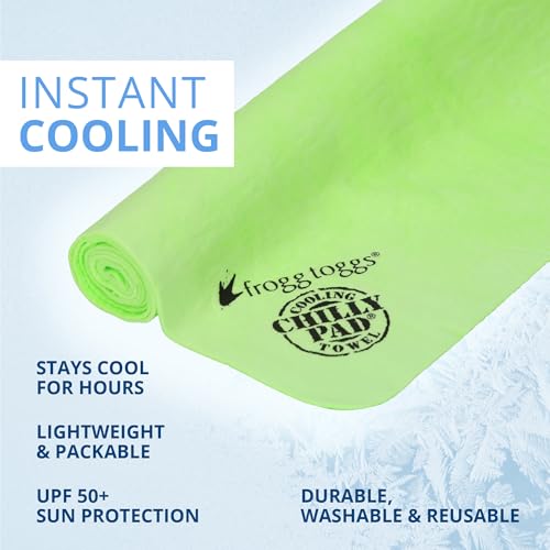 FROGG TOGGS Chilly Pad, Instant Cooling Towel, Long Lasting, Reusable, Sports and Outdoors Neck Towel 33x13