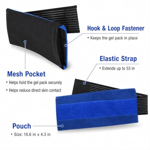 Headache Ice Pack Wrap with Strap, Reusable Gel Ice Pack for Injuries, Hot Cold Pack for Head Neck Knee Arms, 2 Flexible Gel Pack for Headache Relief, Migraine, Fever, Joint Pain, Muscle Soreness