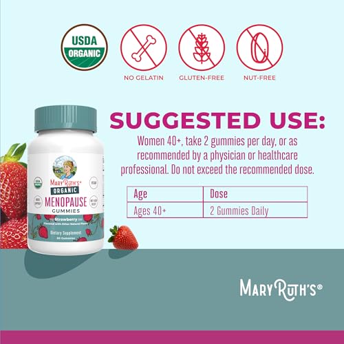 MaryRuth's Organic Menopause Support Gummies, Black Cohosh, 30 Servings | Mood Support, Hot Flash Relief, Maca Root, Black Cohosh, USDA Organic