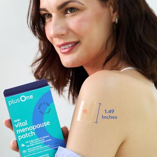 plusOne Vital Menopause Patches AM & PM, Hot Flash Night Sweat Support 16ct | Sleep support, menopause symptom support, menopause hot flash relief, promotes energy & sleep