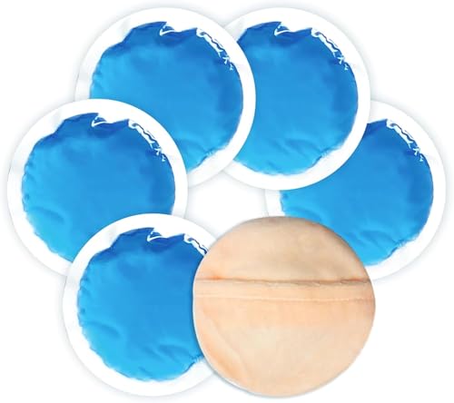Small Round Ice Packs for Face (5 Pack) - Reusable Hot Cold Compress with Soft Fabric Sleeve, Stays Flexible When Frozen for Wisdom Teeth, Eye Surgery, Migraine, Facial Swelling & Dental Recovery