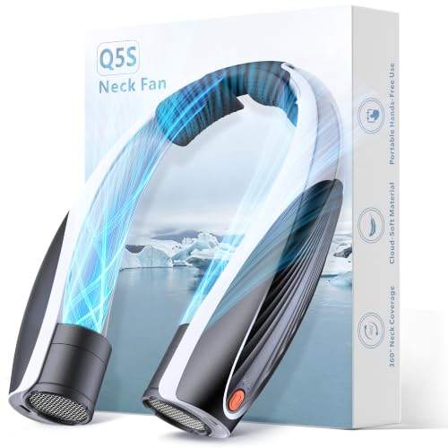 Portable Neck Fan, Max 20H, Rechargeable Personal Fan with 6000mAh Battery, 360° Cooling, 6 Speeds Hands-Free Wearable Fan, Gifts for Men, Women, Travel, World Cup, Outdoor