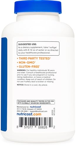 Nutricost Evening Primrose Oil 1,300mg, 120 Softgels, Cold Pressed