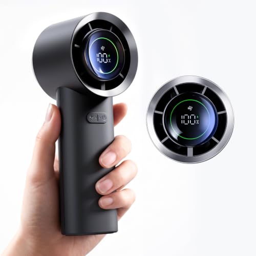 MUXNW Mini Turbo Jet Fan: Portable Small Pocket Handheld Personal Rechargeable Battery Operated USB Charger Keeping Cool In Hot Weather For Travel Beach (Gray)