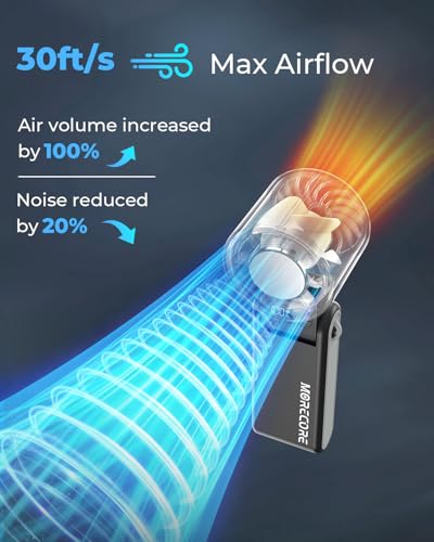 MORECORE Portable Handheld Fan with Ice Cooler, [Instant Chill to 50℉], Gifts for Men Mom Women Grandma Girl Her Hot Flash, 5000mAh Portable Cooling Fan, Camping/Cruise/Travel Essentials 2026