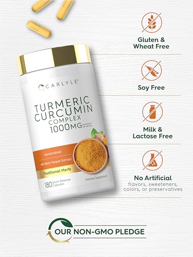 Carlyle Turmeric Curcumin with Black Pepper | 180 Capsules