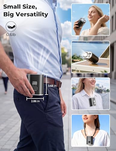 Portable Waist Fan with Ice Cooling, Instant Chill to 50℉, Mother Father Day Gifts for Mom Dad, Belt Clip Fan for Blue Collar Travel Camping Essentials, 12000RPM Cool Gadgets for Men Women 2026