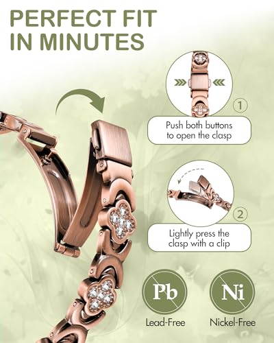 Feraco Pure Copper Bracelets for Women, Ultra Strength Magnetic Bracelet