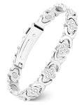 Feraco Pure Copper Bracelets for Women, Ultra Strength Magnetic Bracelet | Neodymium Magnets & Sparkling Cubic Zirconia, Adjustable, Infinite Clover Jewelry
