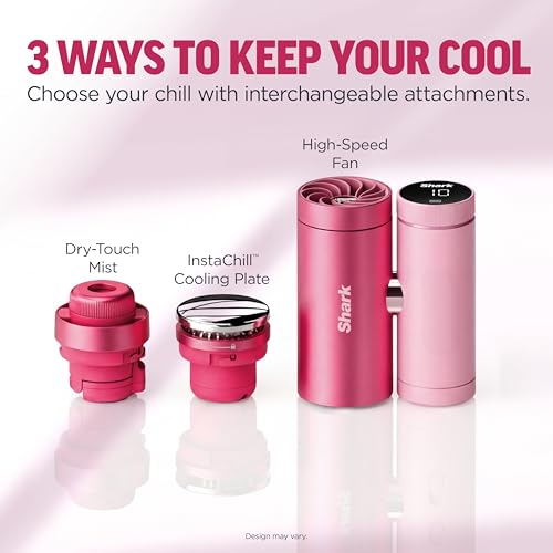 Shark ChillPill 3-in-1 Fan, Mist and Cooling Plate, Haze, FA022LV | 3-in-1 Cooling System, Handheld or Wearable, Drops Skin Temp up to 16°, Indoor + Outdoor Dry-Touch Mist, 10 Speeds