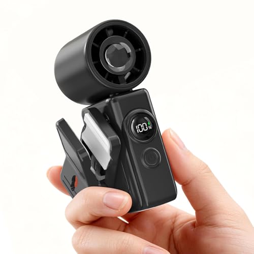 Clip-On Portable Fan for Strollers, 13500RPM Mini Handheld Turbo Travel Fan | Rechargeable 360° Rotatable, LED Display, 4 Gear High Speed Turbo, Travel Cruise Concert Office Makeup Ideal, Women Men Gifts