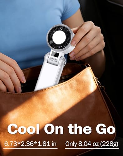 Portable Handheld Fan with Semiconductor Ice Cooling, [Instant Ice Relief], 4000mAh Rechargeable Mini Personal Fan, 5 Speeds, Quiet USB Travel Fan for Outdoor, Commuting, Summer Heat