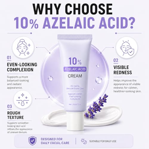 Azelaic Acid Cream for Sensitive Skin, Redness Relief & Niacinamide
