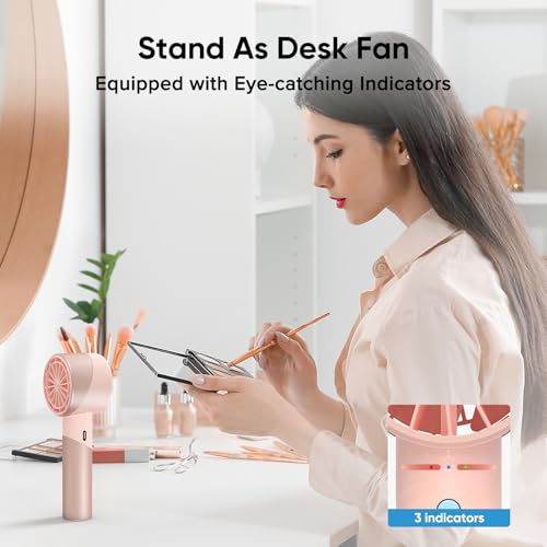 AMACOOL Portable Handheld Turbo Fan, Rechargeable Battery Personal Fan | Gifts for Mom Her Women Girl, Cool Metal Body, Mini Pocket Fans for Camping Outdoor Makeup Travel Essentials