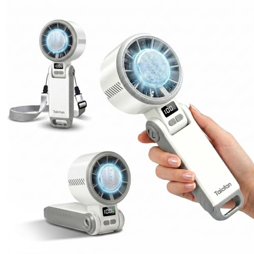 Portable Handheld Fan with Semiconductor Ice Cooling, [Instant Ice Relief], 4000mAh Rechargeable Mini Personal Fan, 5 Speeds, Quiet USB Travel Fan for Outdoor, Commuting, Summer Heat