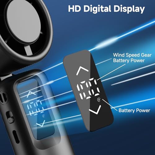 Portable Handheld Turbo Fan, 1-100 Gear Wind, Battery Operated, Up to 23 Working Hours, 3 IN 1 Personal Fan with Air Turbo Tech, Cooling Essentials for Indoor/Outdoor