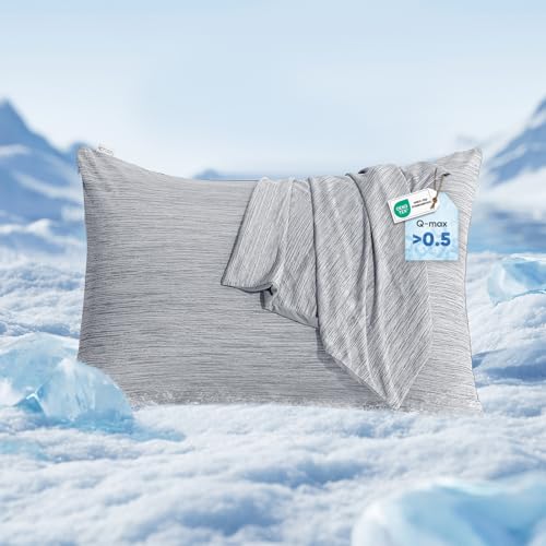 Marchpower 2 Pack Cooling Pillowcases Queen Size, Arc-Chill Cool Fiber, Double Sided Design for Hot Sleepers Night Sweats Hot Flashes, Oeko-TEX Certified Soft Breathable Pillow Covers Hidden Zipper