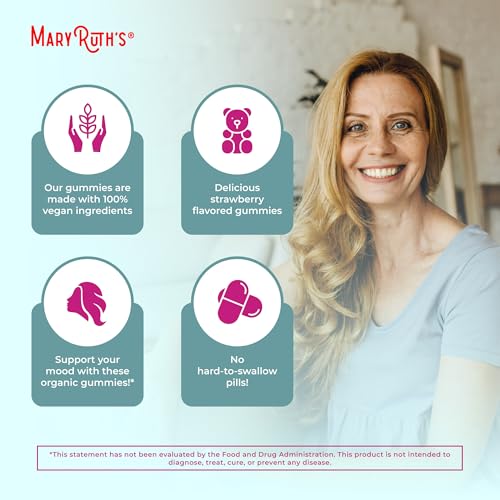 MaryRuth's Organic Menopause Support Gummies, Black Cohosh, 30 Servings | Mood Support, Hot Flash Relief, Maca Root, Black Cohosh, USDA Organic