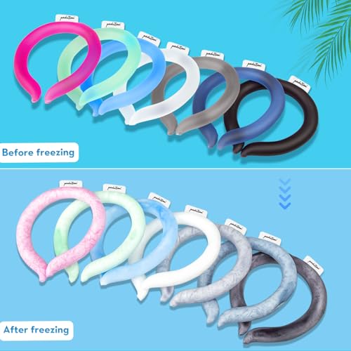 2 Pack Neck CoolingTube, Reusable Ice Coolers Wearable BodyCooling Products, Neck Coolers for HotWeather(Blue*2)