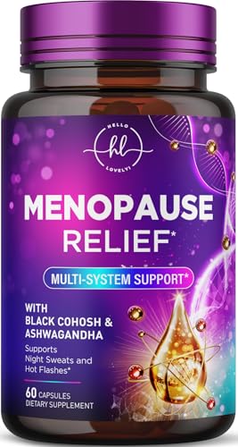 Menopause Supplements for Women - Complete Hot Flash Night Sweats & Menopause Relief Pills, Probiotics with Dong Quai & Black Cohosh for Vaginal, Digestive Support - 60 Capsules