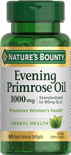 Nature's Bounty Evening Primrose Oil, Cold Pressed, 1000mg, 60 Count