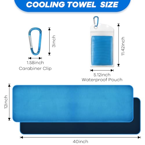 4 Pack Cooling Towels for Neck and Face(40"x12"), Cooling Neck Wraps, Ice Towel for Hot Weather, Soft Breathable Gym Towel, Cool Towel for Workout, Camping, Yoga, Sport, Running