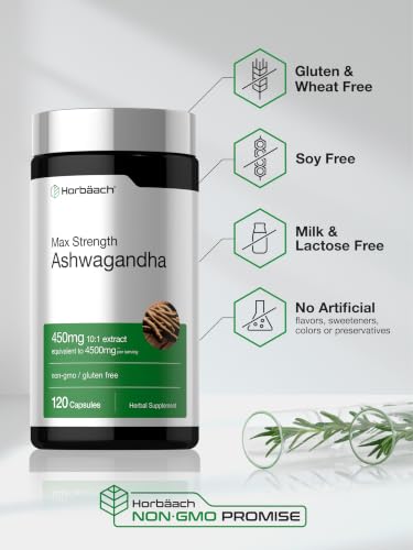Horbäach Ashwagandha Supplement | Max Strength | 120 Capsules
