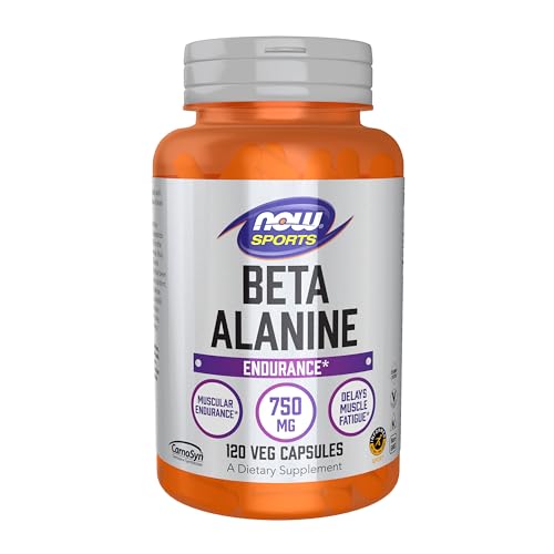 NOW Sports, Beta-Alanine 750 mg, Delays Muscle Fatigue*, 120 Veg Caps