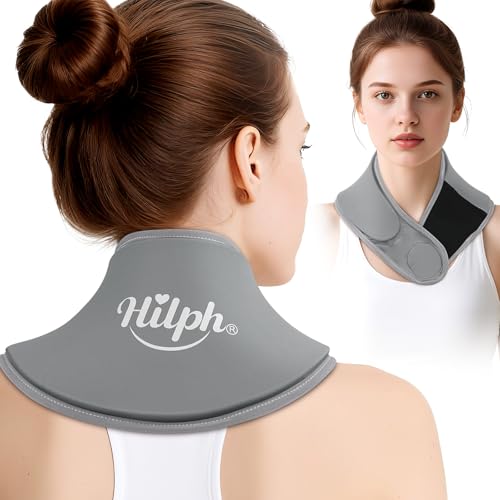 Hilph Neck Ice Pack Wrap Gel, Soft Gel Ice Pack for Cervical Neck Pain | Reusable Cold Compress Therapy, for Surgery Recovery, Tonsillectomy, Thyroidectomy, Swelling, Muscle Soreness, Hot Flashes