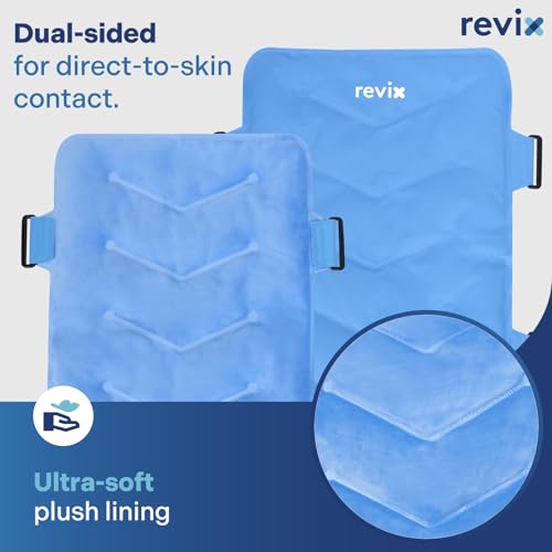 REVIX XXL Full Back Ice Pack Wrap, Large Gel Packs for Injuries Reusable | Cold Compress for Upper and Lower Back, Long-Lasting Flexible Ice Pack for Muscle Fatigue, Soreness and Post-Workout Recovery