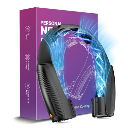 Portable Neck Fan with 6 Powerful Speeds, 8000mAh Battery Rechargeable Fan | 20H Runtime, Hands-Free 360° Cooling Personal Wearable Neck Fan, Gift for Women Men Travel Concerts